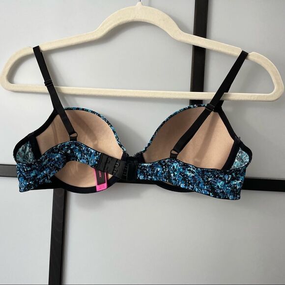 [36B]🦋LA Senza Aqua Blue & Black Dot Splatter Print | Lightweight T-Shirt Bra - Picture 4 of 13